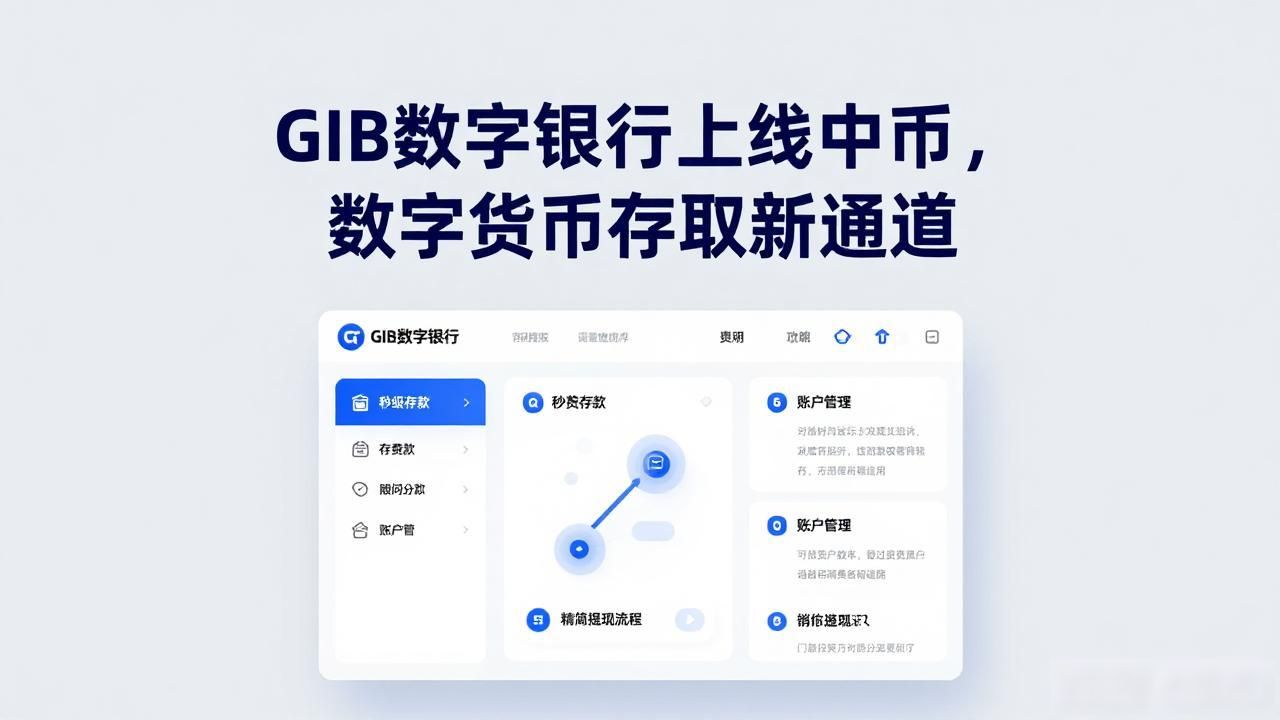 GIB数字银行上线中币，数字货币存取新通道