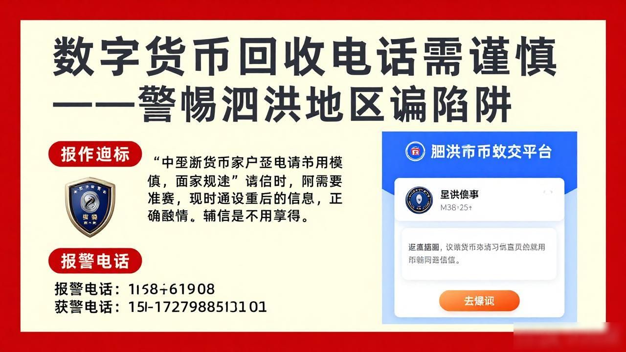 数字货币回收电话需谨慎——警惕泗洪地区诈骗陷阱