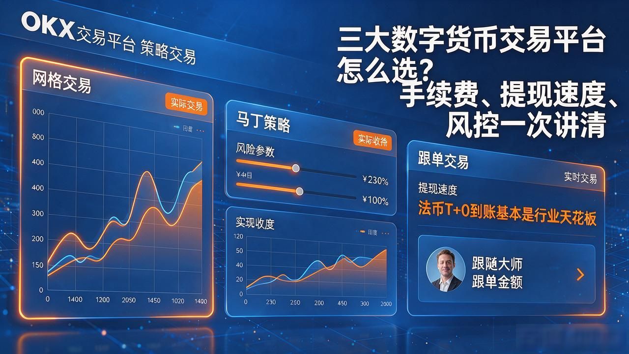 三大数字货币交易平台怎么选？手续费、提现速度、风控一次讲清