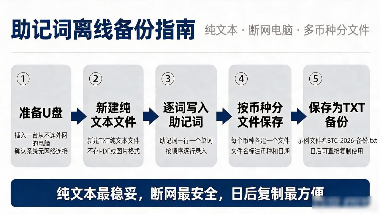 数字货币怎么存入u盘_冷备份U盘助记词_U盘存储数字货币助记词教程