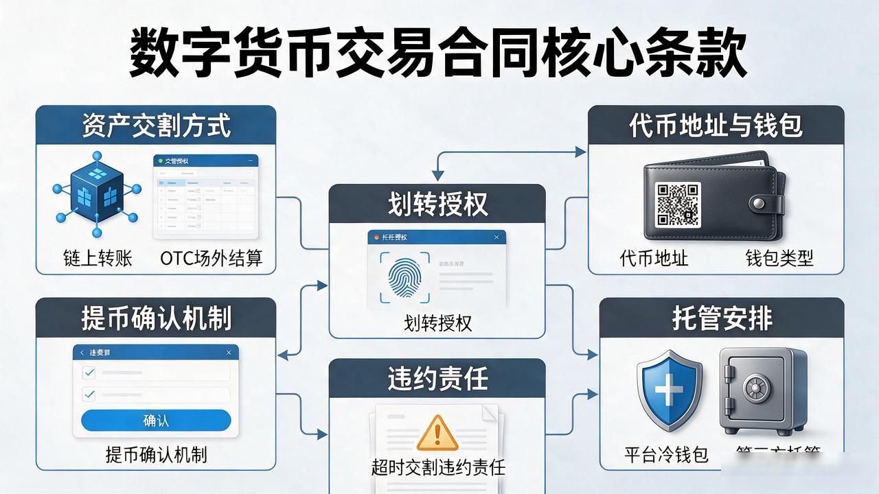 数字资产交易法律风险防控_数字货币合同关键条款避坑指南_数字货币合同范本