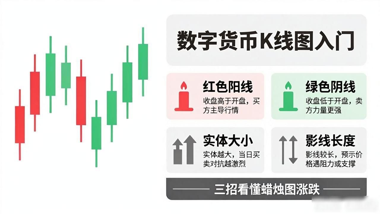 数字货币K线图入门：三招看懂蜡烛图涨跌