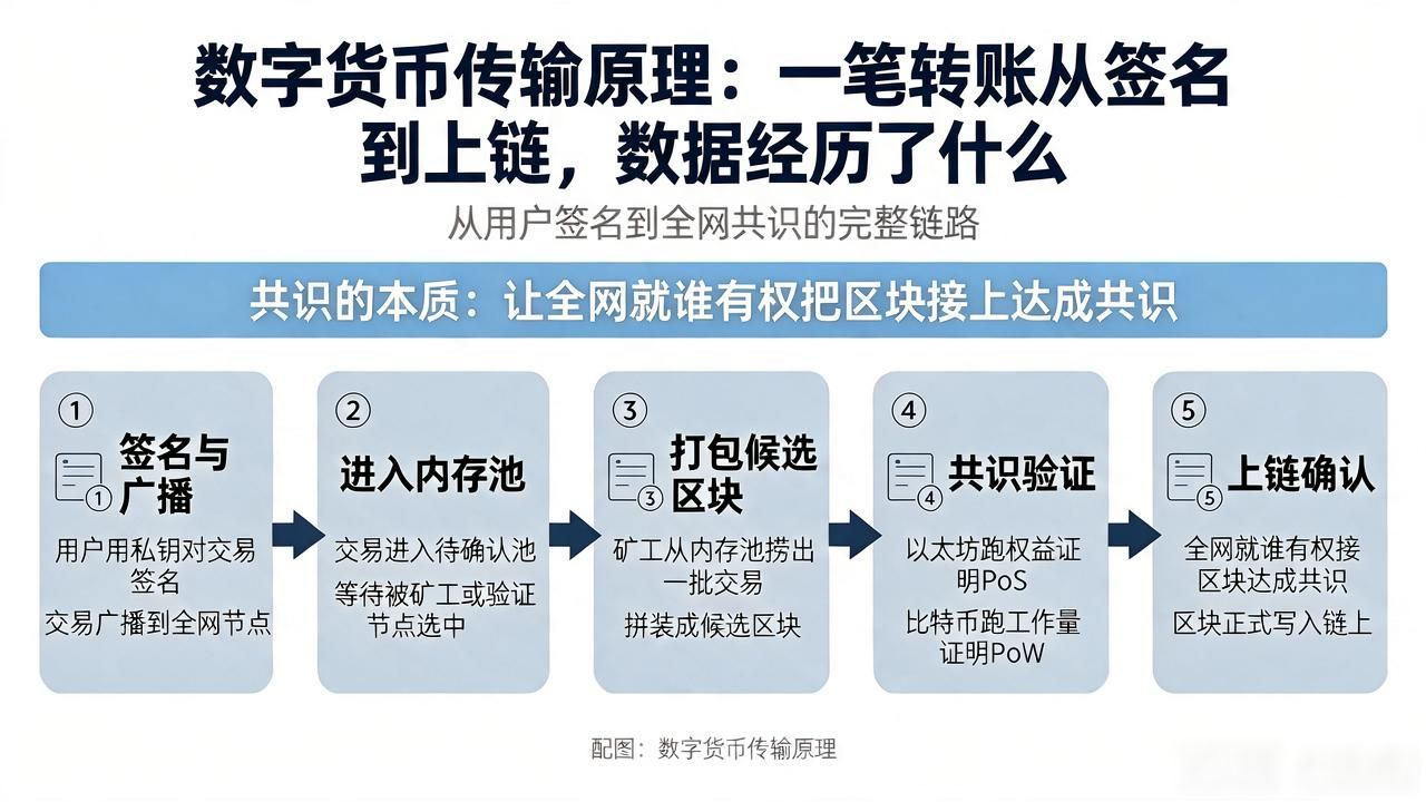 数字货币传输原理_区块链交易验证流程_数字货币转账传输原理