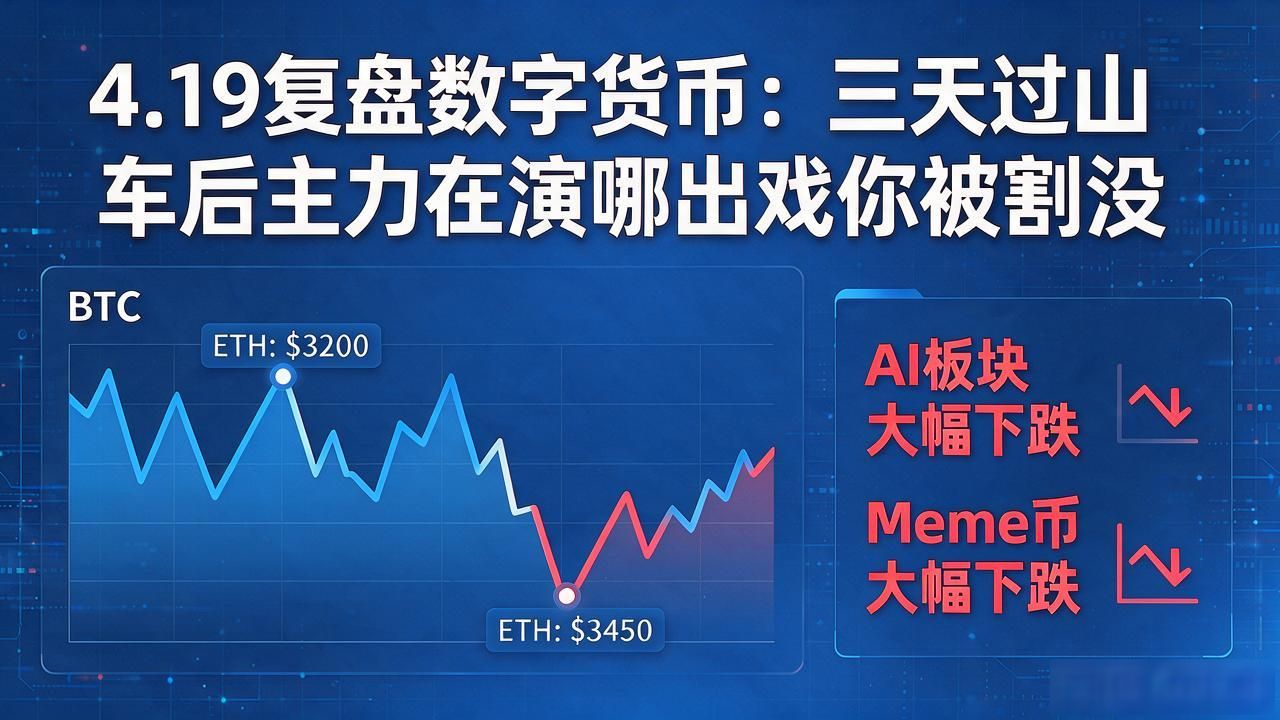 4.19复盘数字货币：三天过山车后主力在演哪出戏你被割没