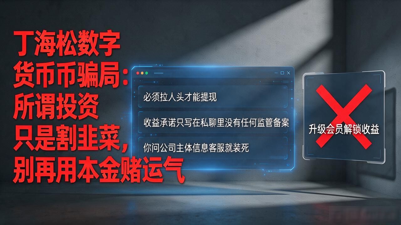 丁海松数字货币骗局：所谓投资只是割韭菜，别再用本金赌运气
