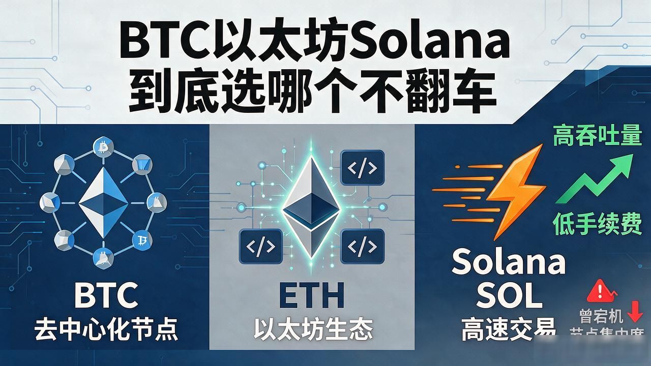 数字货币主流比：BTC以太坊Solana到底选哪个不翻车
