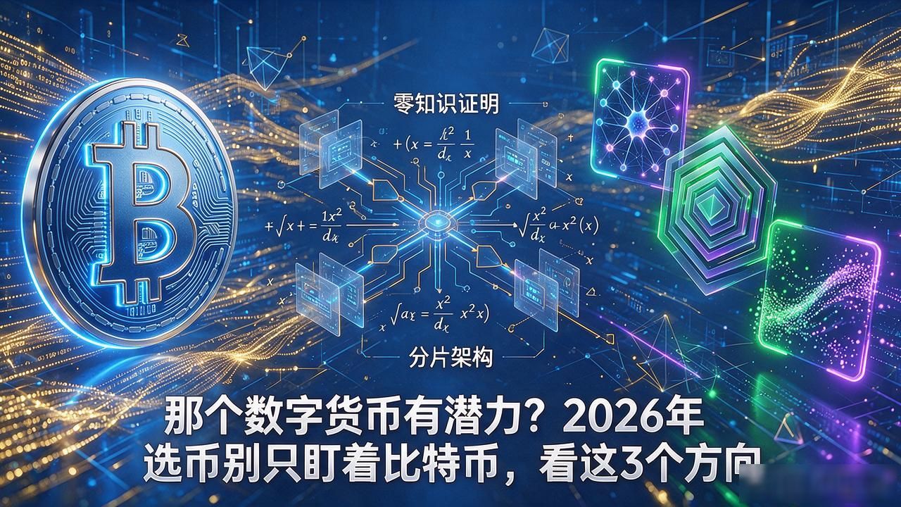那个数字货币有潜力？2026年选币别只盯着比特币，看这3个方向