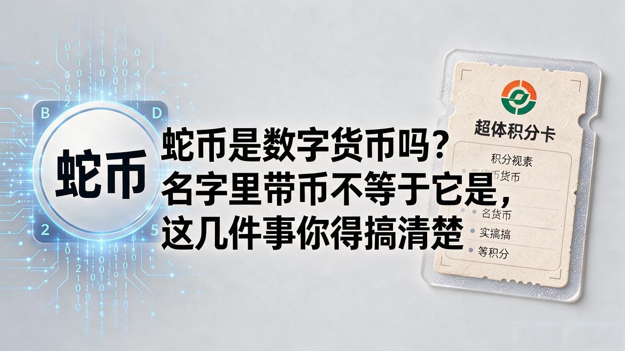 蛇币是数字货币吗？名字里带"币"不等于它是，这几件事你得搞清楚